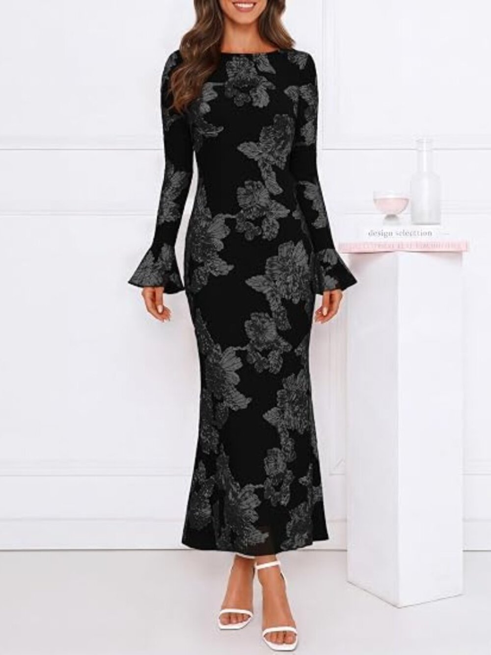 Women's Floral Wedding Guest Cocktail Maxi Dress
